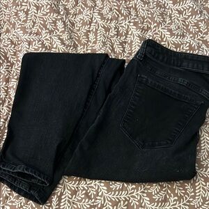 Old Navy Rockstar Mid-Rise Skinny Jeans Black Denim With Black Stitching 14